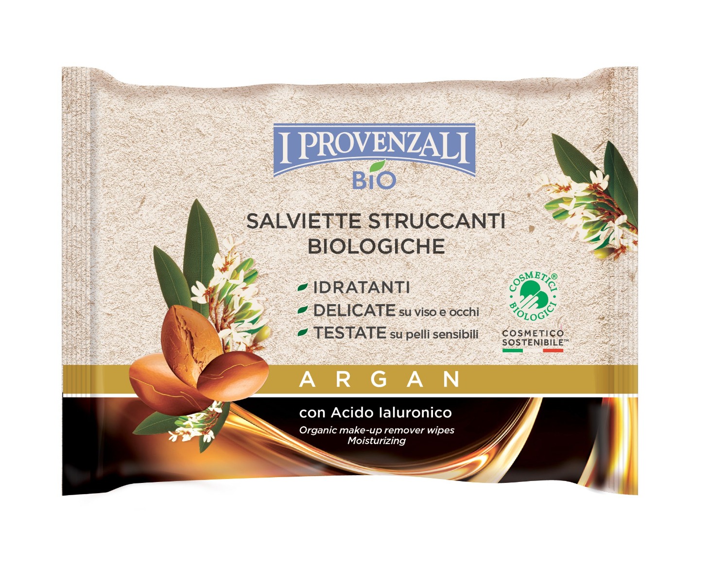 I Provenzali Bio Čisticí odličovací ubrousky Argan 20 ks