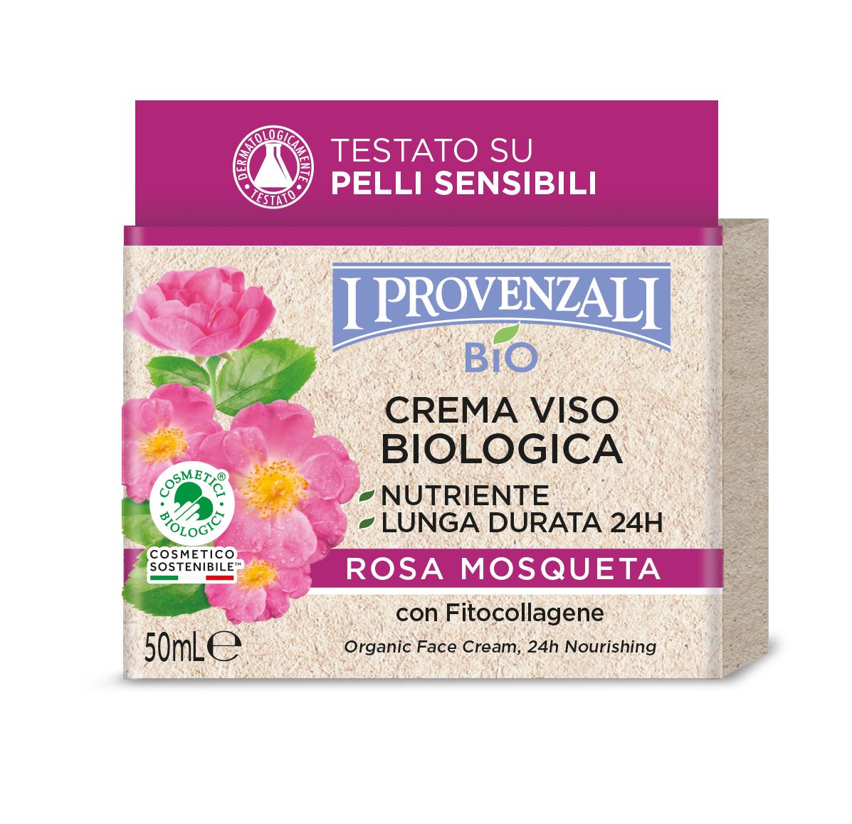 I Provenzali Bio Výživný pleťový krém Rosa 50 ml