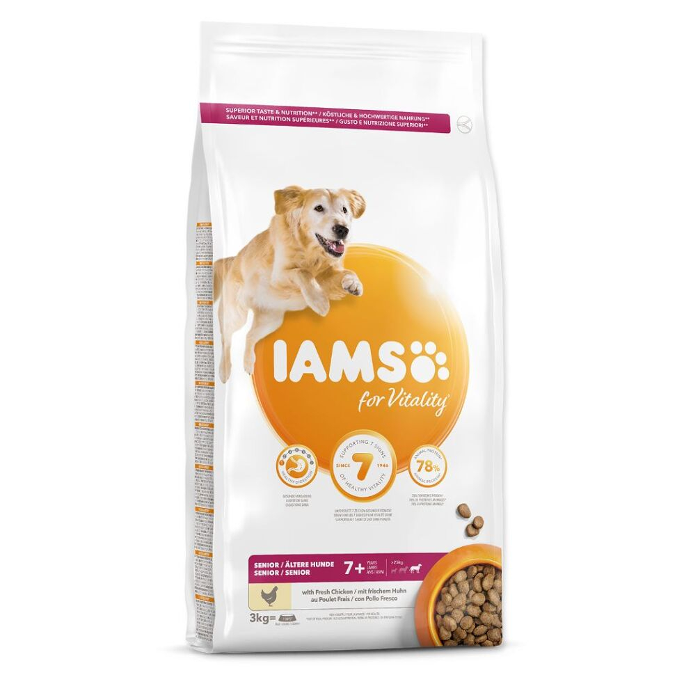 IAMS Dog Senior Large Chicken granule pro psy, Hmotnost balení (g): 12 kg