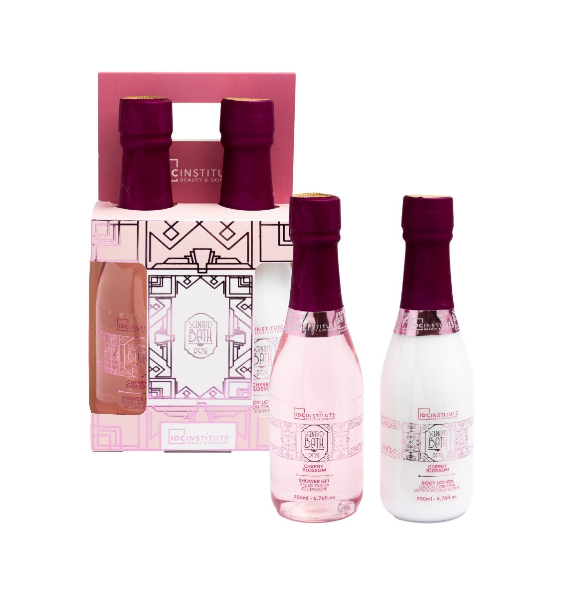 IDC Institute Scented Rose Champagne Koupelová sada 2x200 ml