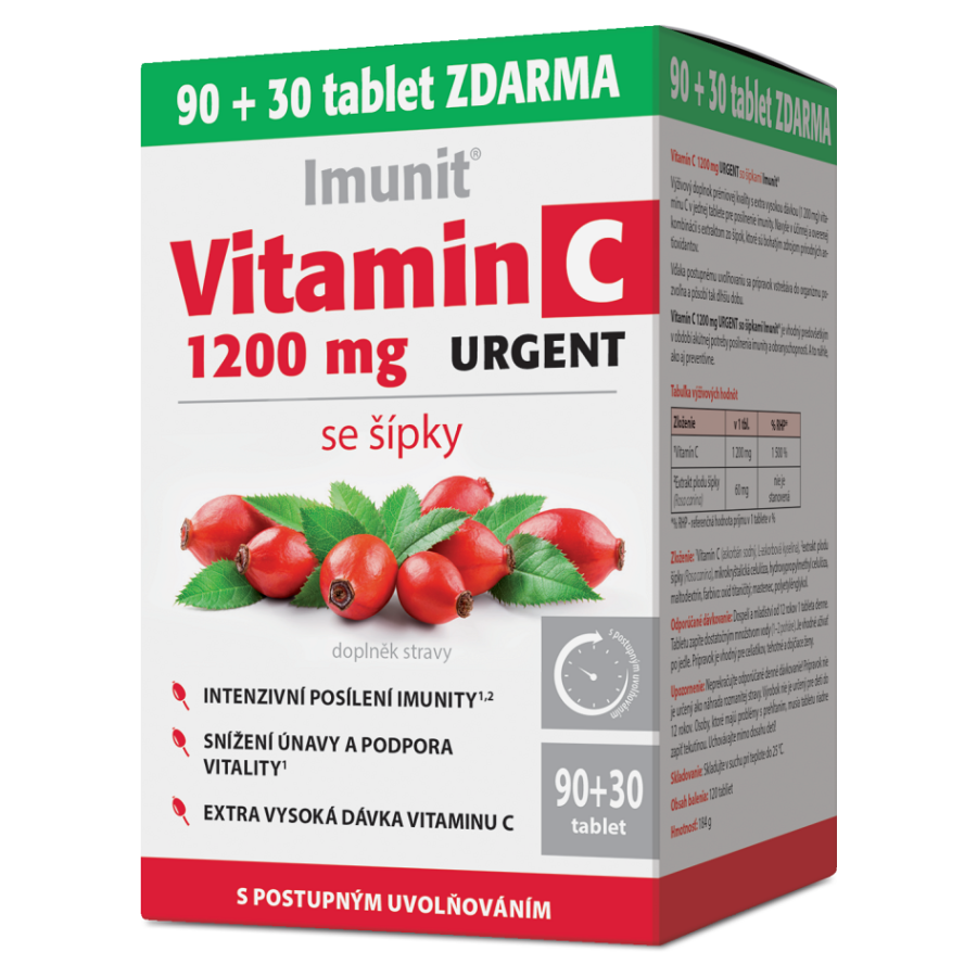 IMUNIT Vitamin C 1200 mg urgent se šípky 90 + 30 tablet