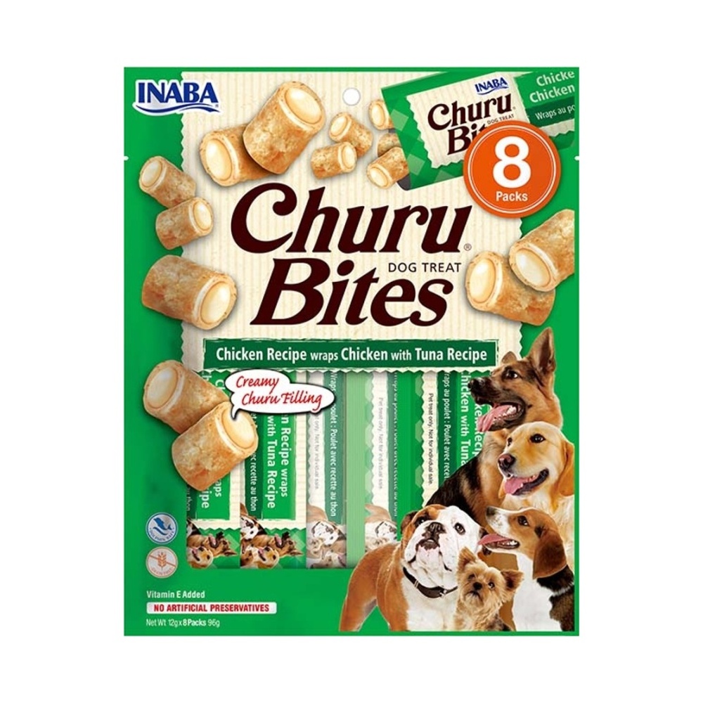 Inaba Churu Bites dog snack kuře, tuňák 8x12 g