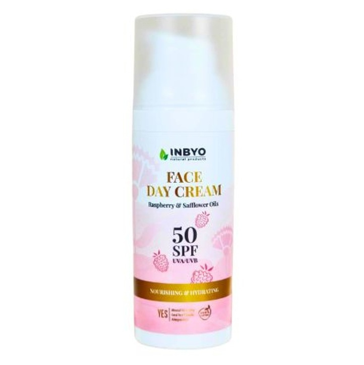 INBYO Denní pleťový krém SPF50 s malinovým a světlicovým olejem 50 ml