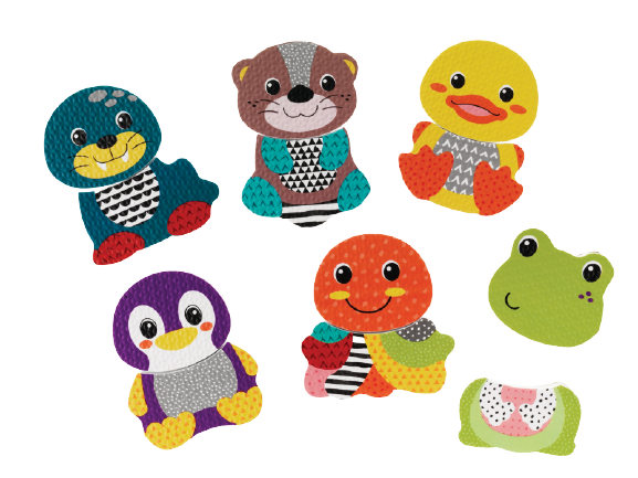 INFANTINO Pěnové samolepky zvířátek do koupele Mix&Match