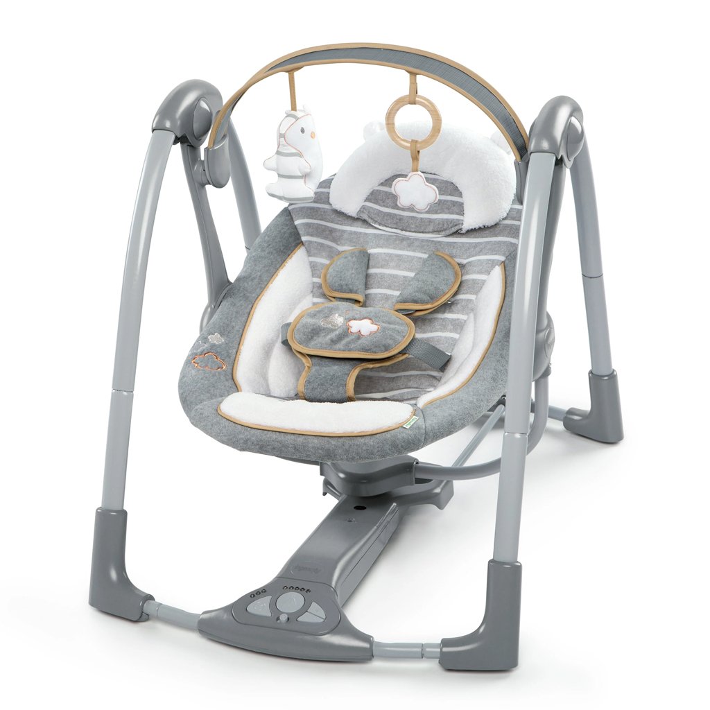 Ingenuity Houpačka konvertibilní cestovní s melodií Bella Teddy™ 0m+ do 9kg