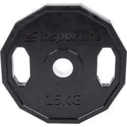inSPORTline Pogumovaný olympijský kotouč  Ruberton 15 kg 50 mm