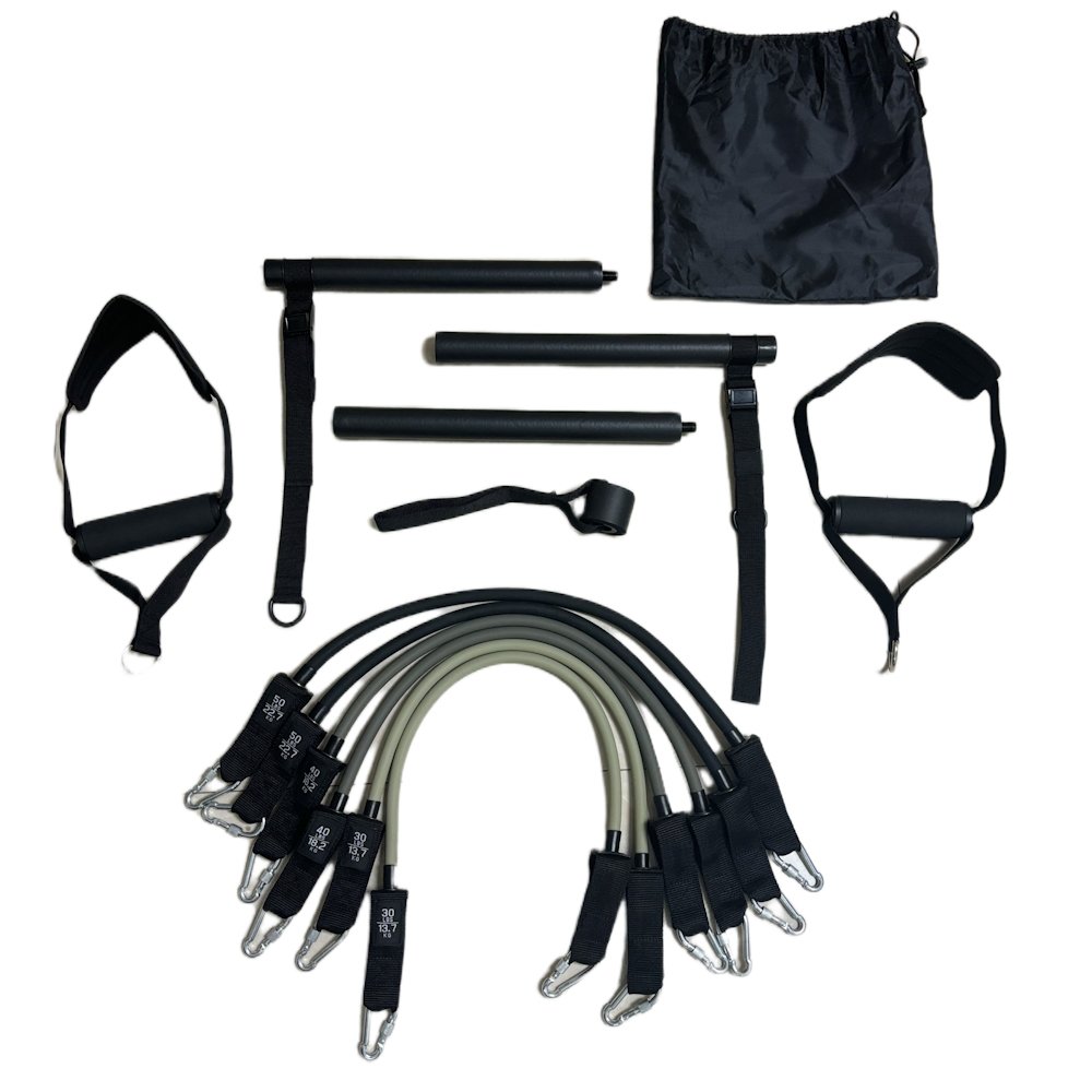 inSPORTline Posilovací tyč s expandéry a dveřní kotvou Ancairo