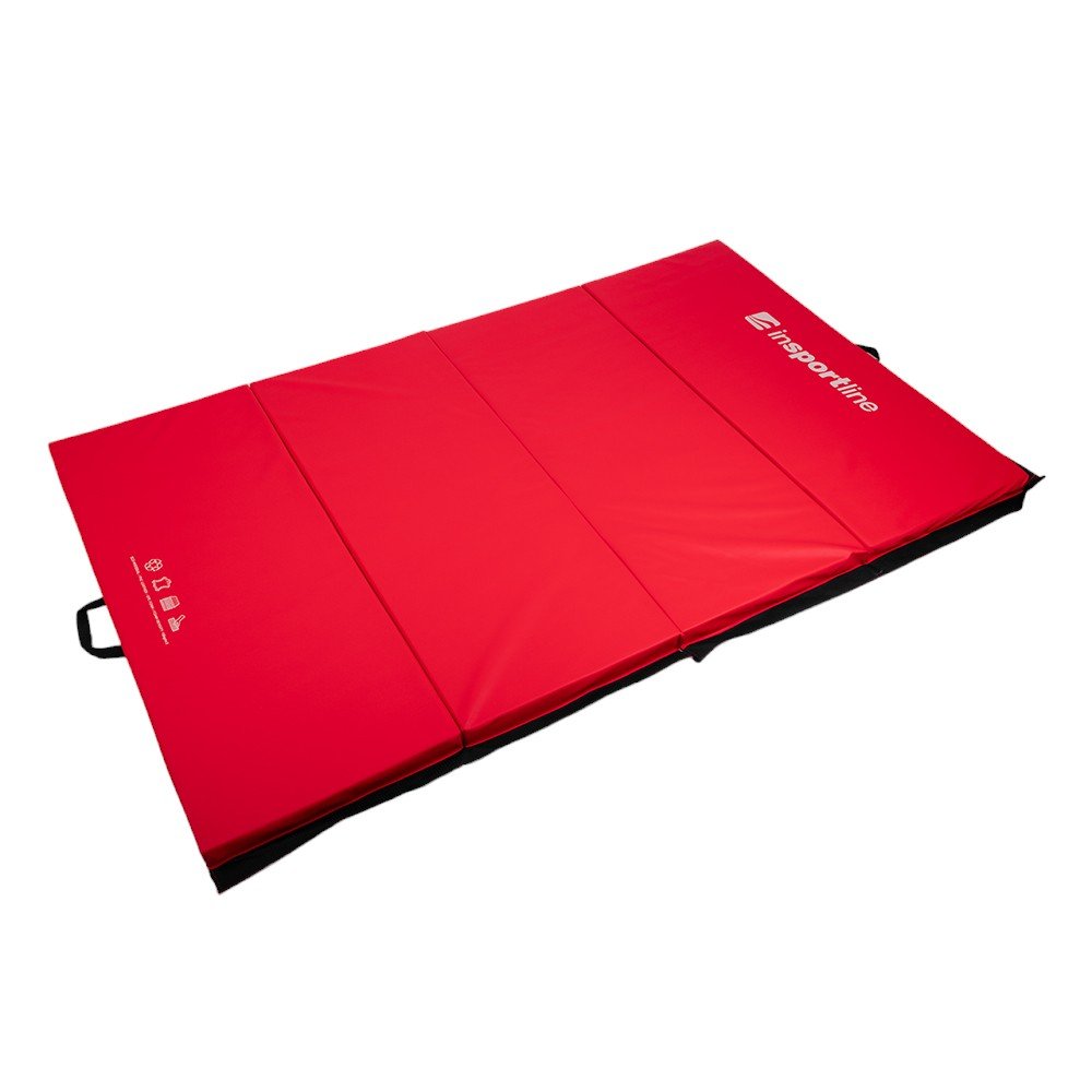 inSPORTline Skládací gymnastická žíněnka Kvadfold 200x120x5 cm červená