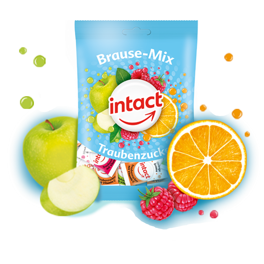 INTACT Šumivé pastilky BRAUSE-MIX s vitamínem C sáček 100 g