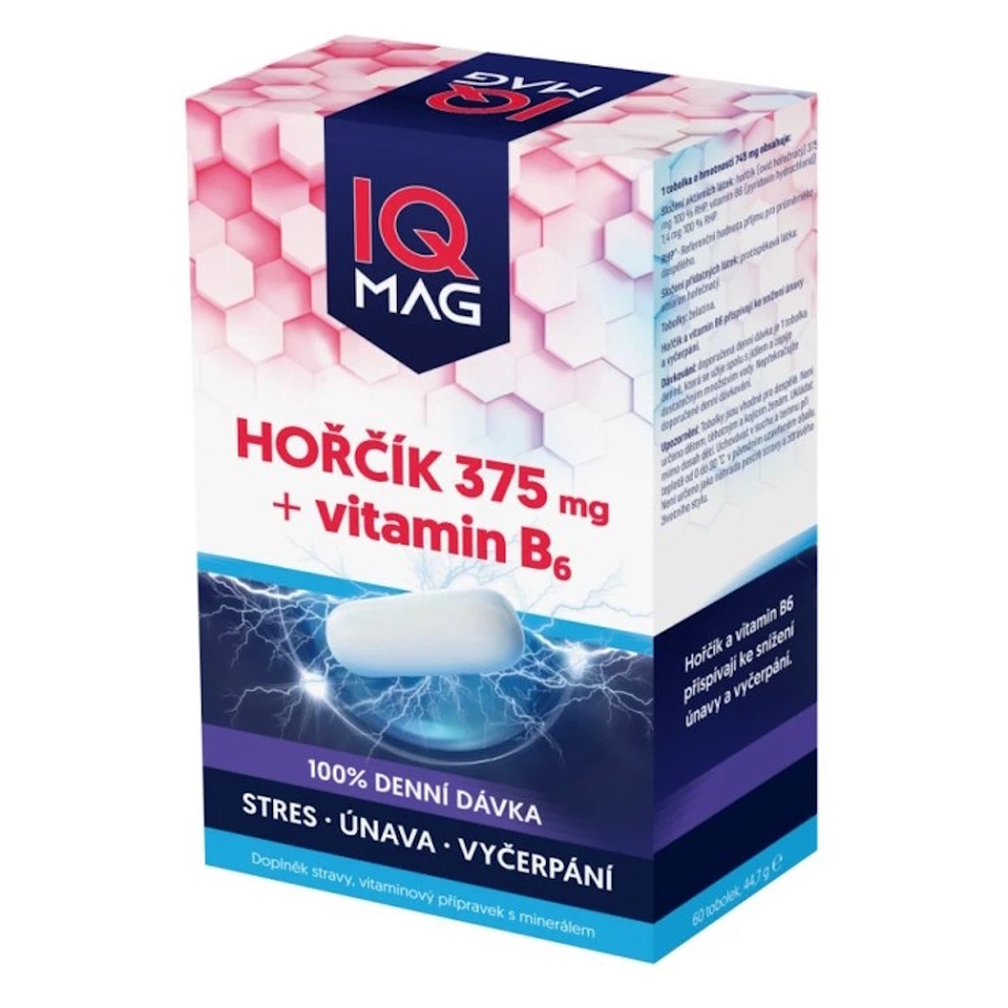 IQ MAG hořčík 375 mg + B6 60 kapslí