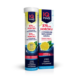 IQ Mag Hořčík 375 mg + B6 citron 20 šumivých tablet