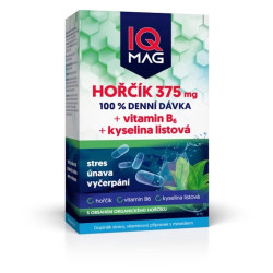IQ MAG hořčík 375 mg + B6 + kys.listová 60 kapslí