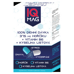 IQ MAG hořčík 375 mg + B6 + kyselina listová 30 kapslí