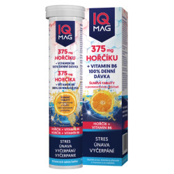 IQ MAG Hořčík 375 mg + B6 pomeranč 20 šumivých tablet