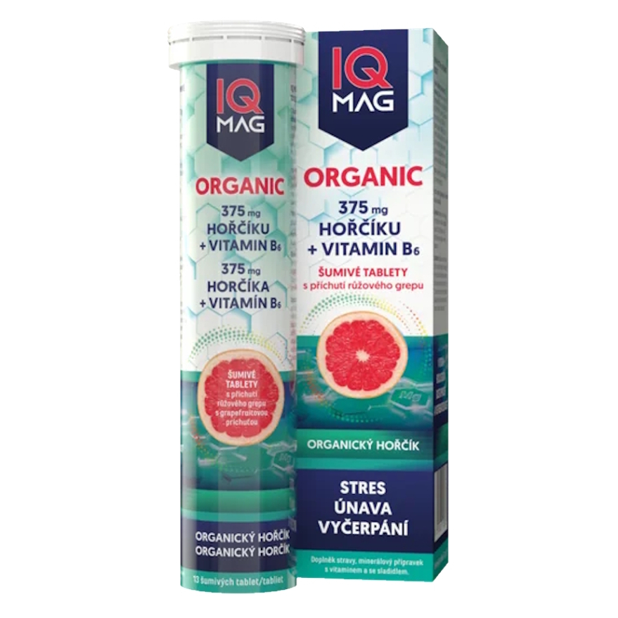IQ MAG Organic Magnesium + B6 13 šumivých tablet