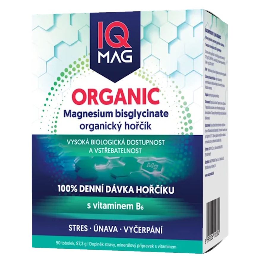 IQ MAG Organic magnesium + B6 organický hořčík 90 tobolek
