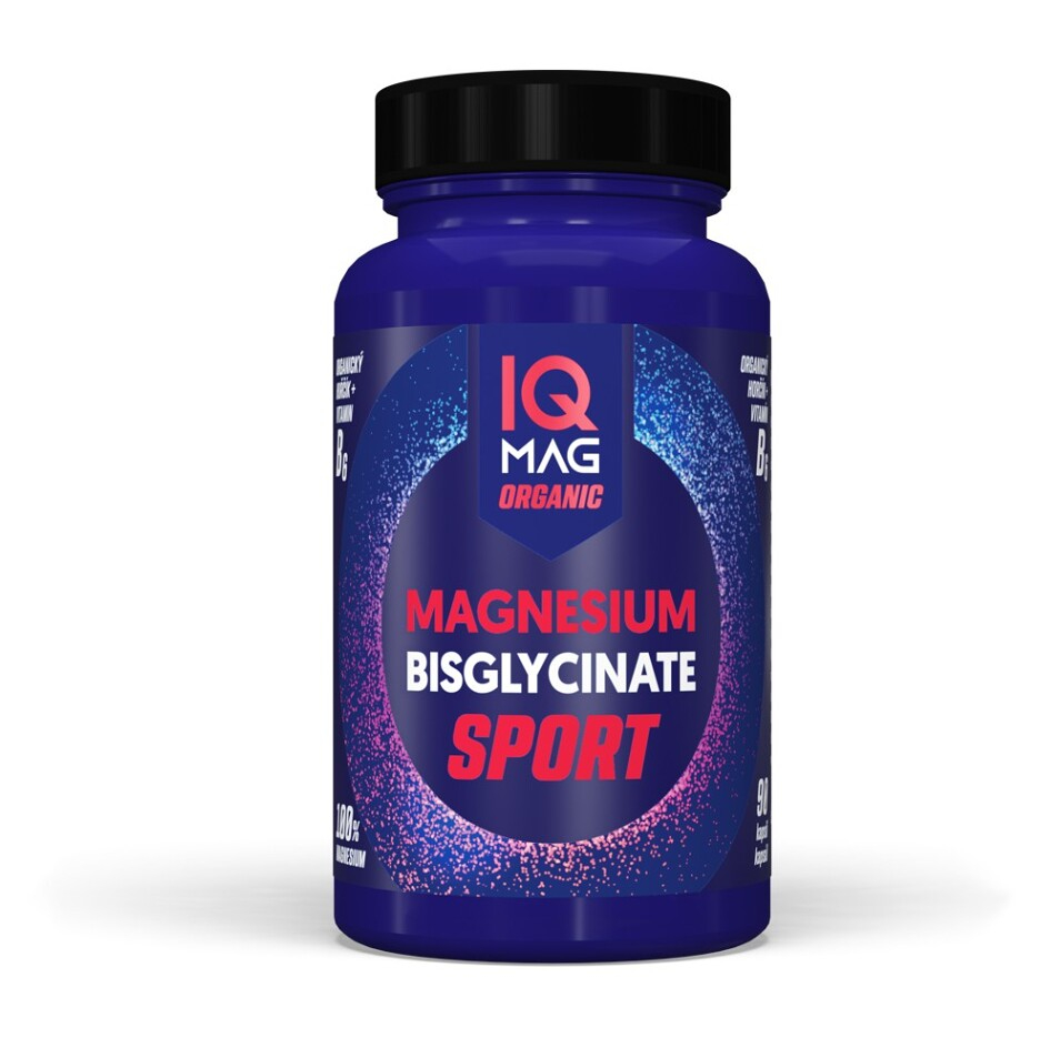 IQ MAG Sport organický hořčík bisglycinát + B6 90 tobolek