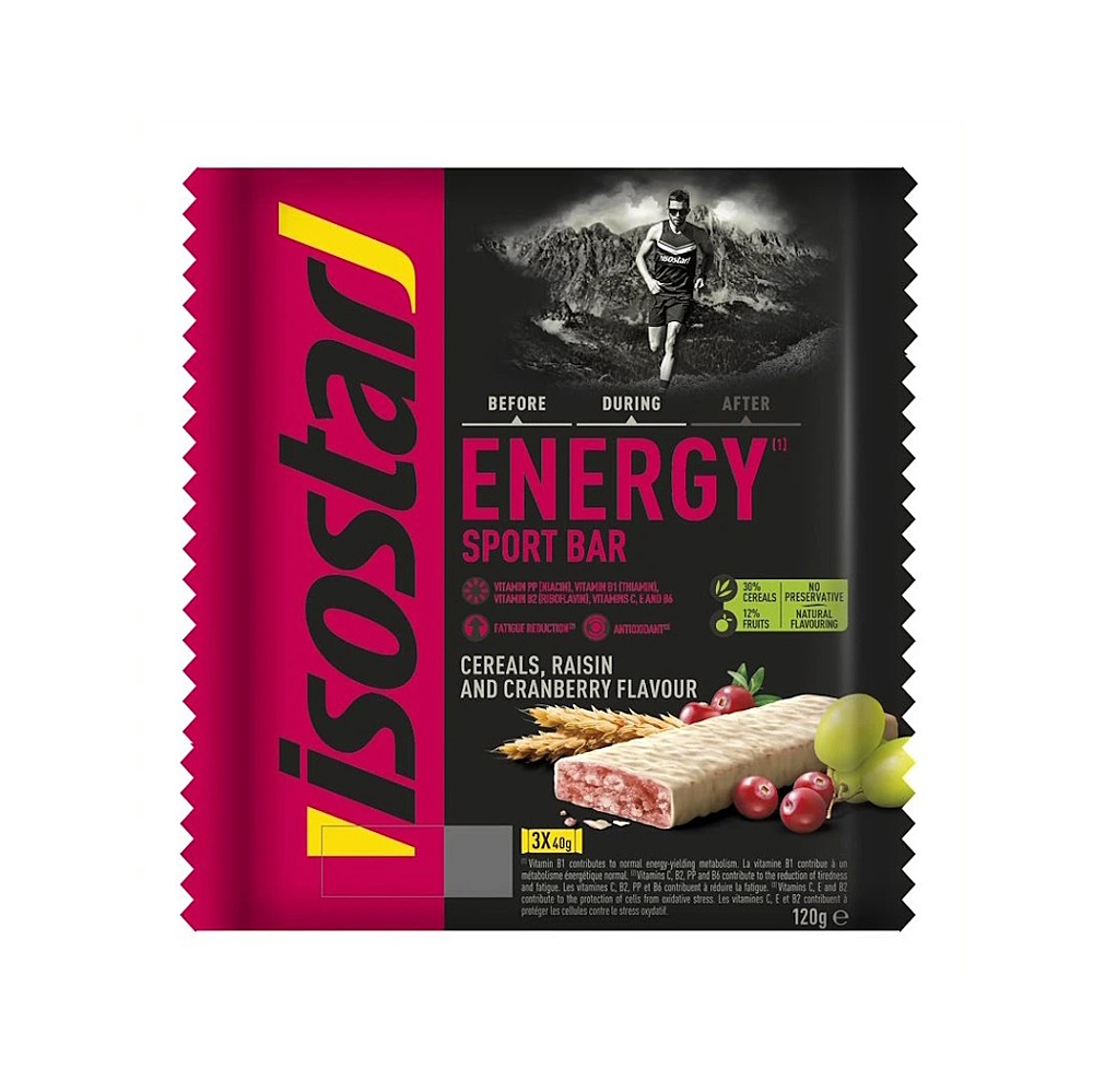 ISOSTAR Energy sport bar tyčinka brusinka 40 g