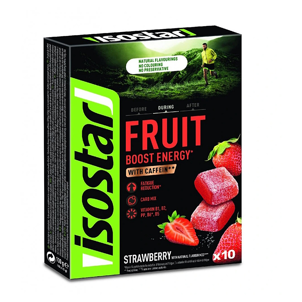 ISOSTAR Želé fruit boost coffein jahoda 10 x 10 g