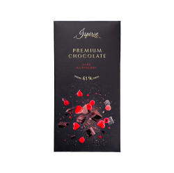 ISPIRITI Hořká čokoláda 61% s kousky malin 80 g