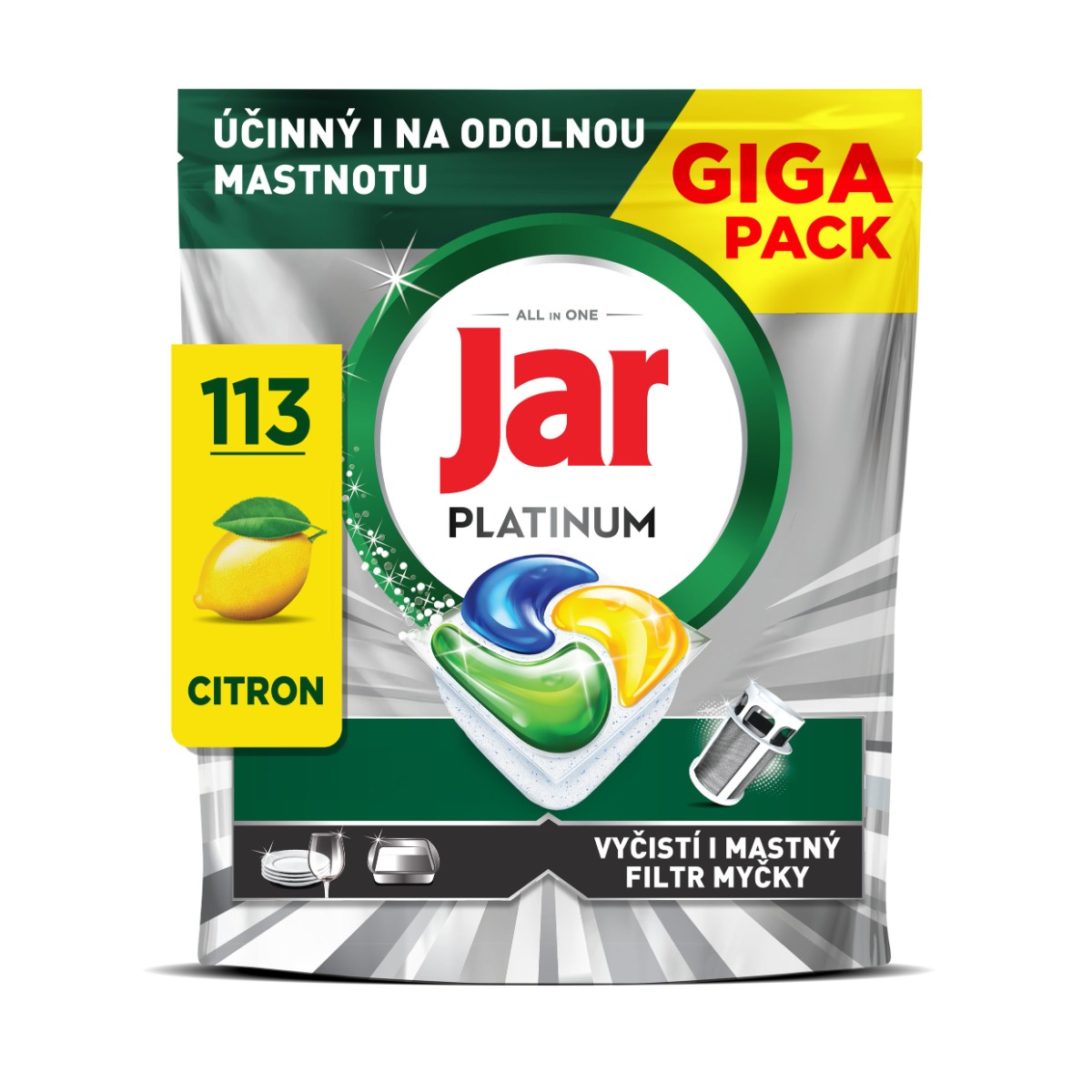 Jar Platinum Lemon kapsle do myčky 113 ks