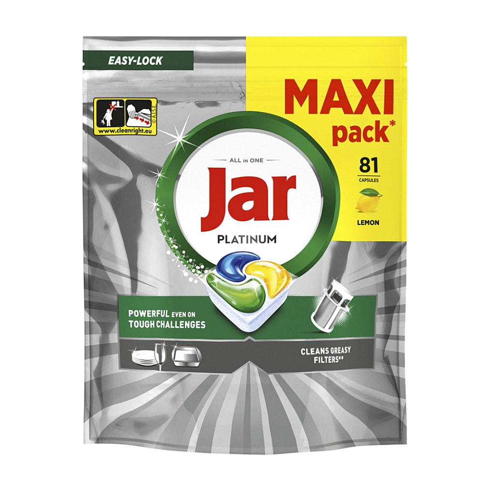 JAR Tablety do myčky Platinum All-in-One Yellow 81 kusů