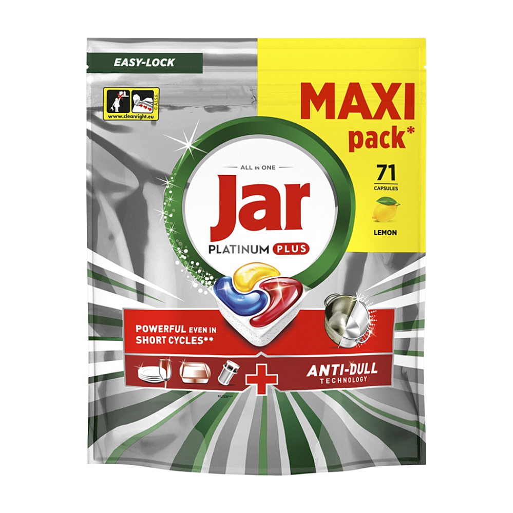 JAR Tablety do myčky Platinum Plus All-in-One Yellow maxi 71 kusů