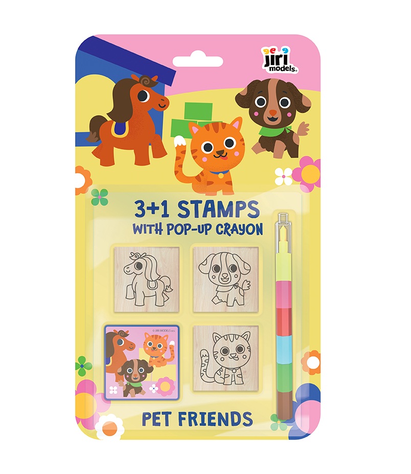 JIRI MODELS Razítková sada s voskovkou Domácí zvířata