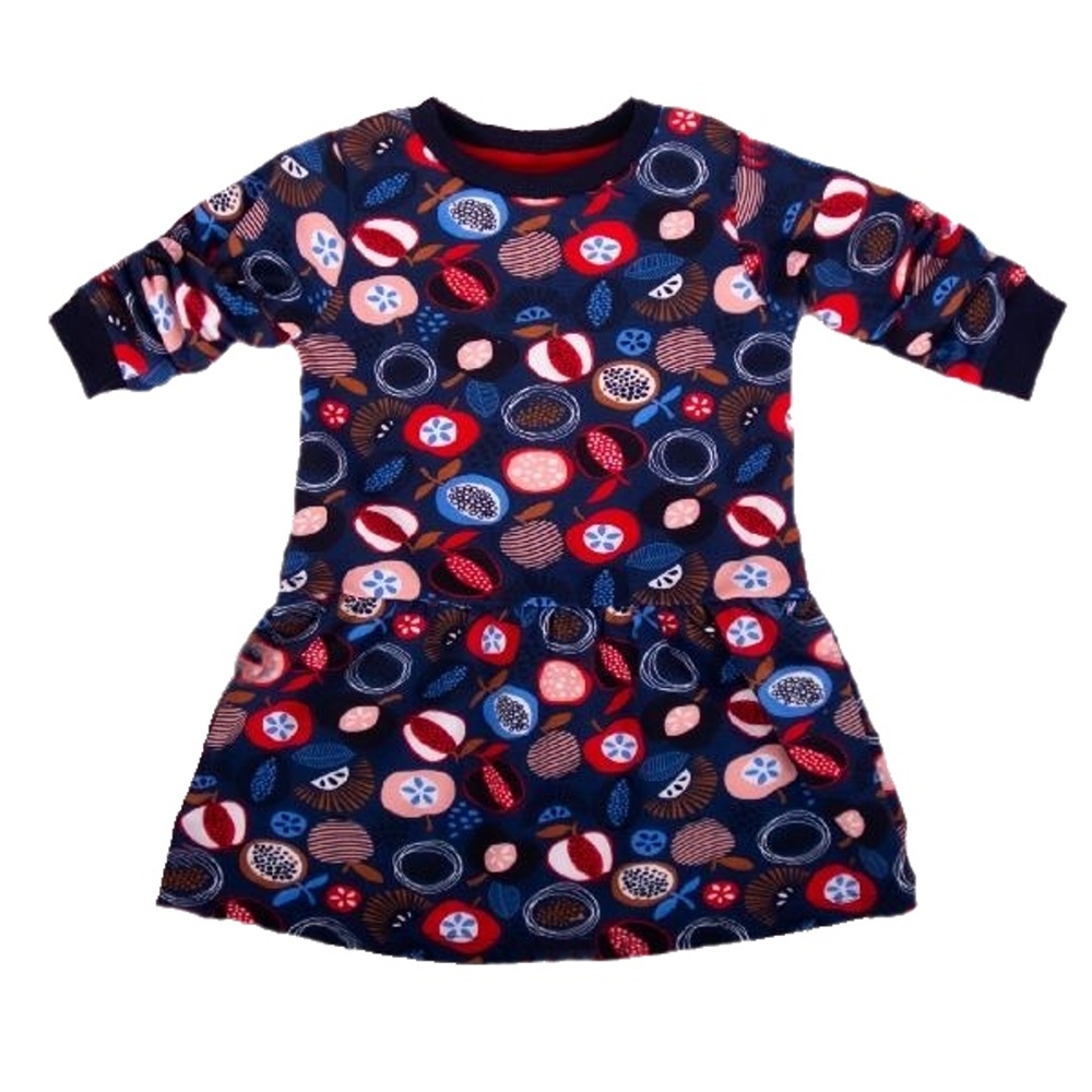 K-Baby Dívčí bavlněné šaty, Ovoce - granátové