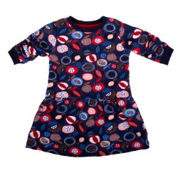 K-Baby Dívčí bavlněné šaty, Ovoce - granátové, vel. 74