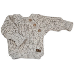 Kazum Pletený svetřík pro miminko s knoflíčky Lovely, vel. 56/62, sv. šedý