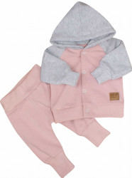 Kazum Tepláková souprava s kapucí Magic , růžová/šedá, vel. 62 vel.  62