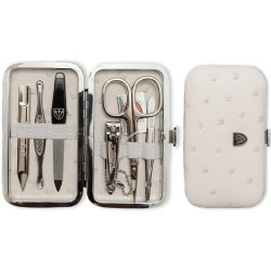 KELLERMANN dámská sada na manikúru 7412 P N vzor pštrosí kůže, béžová