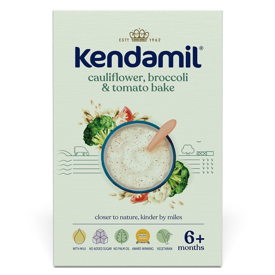 KENDAMIL Mléčná kaše s brokolicí, květákem a rajčaty 6m+ 150 g