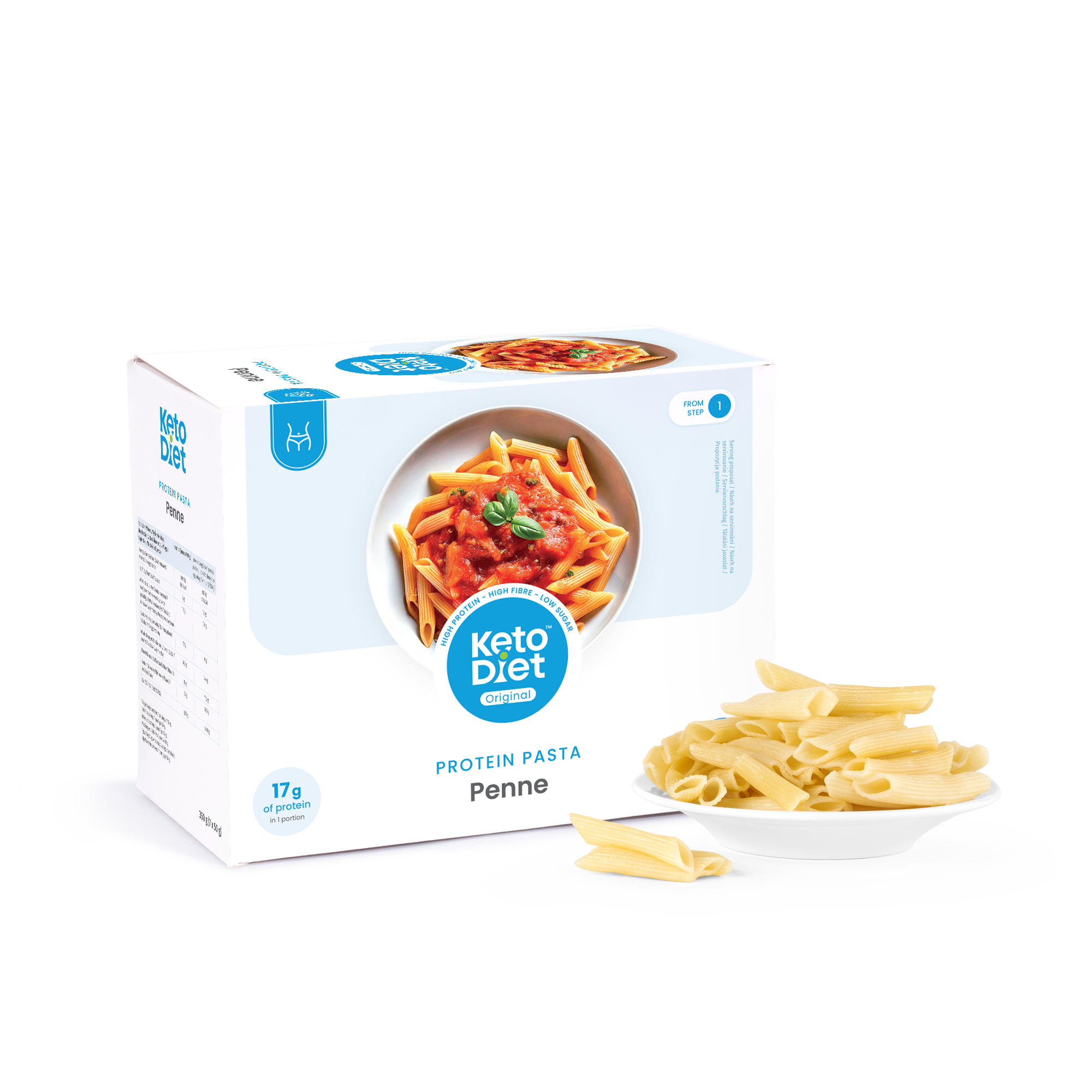 KetoDiet Proteinové těstoviny - penne (7 porcí)