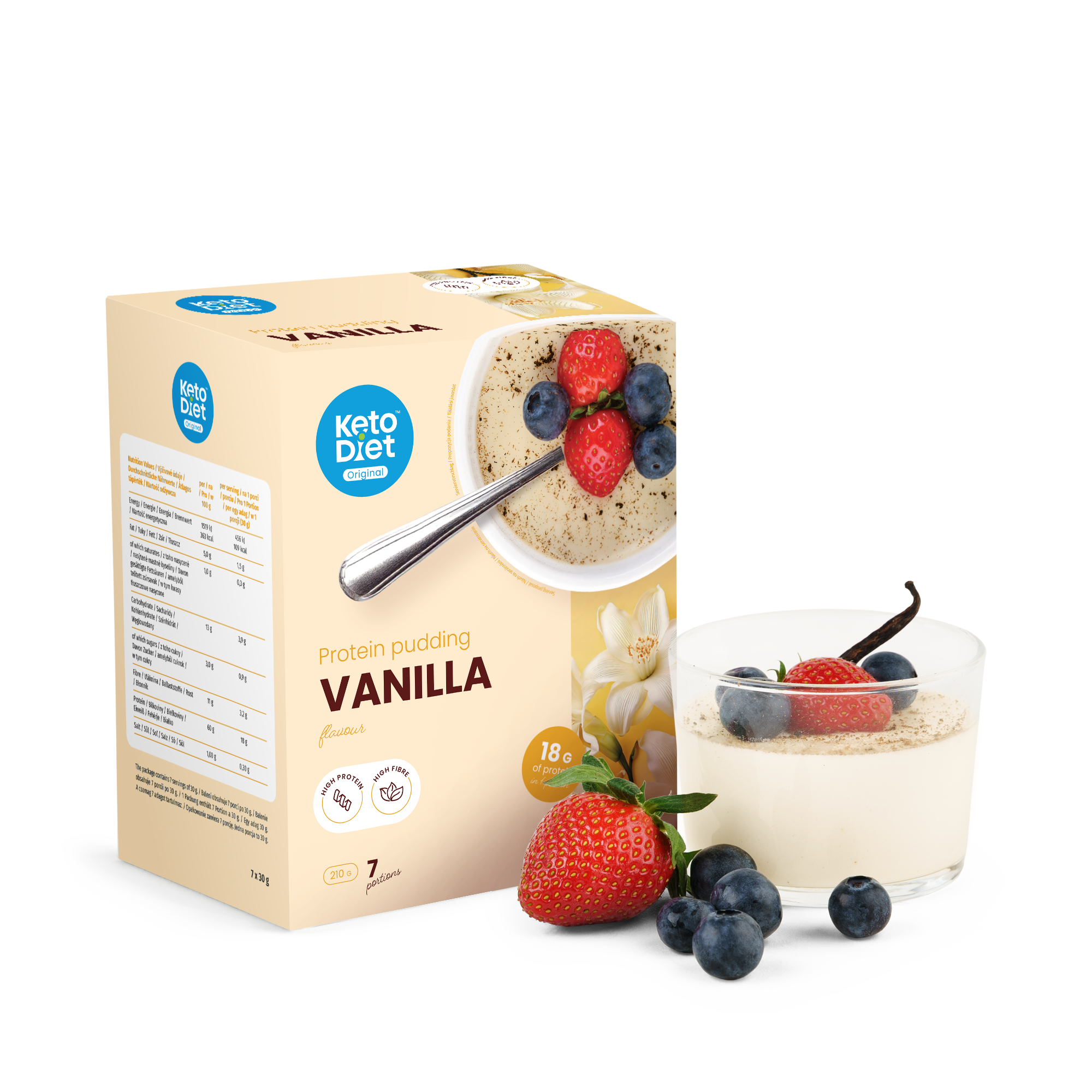 KetoDiet Proteinový pudink - příchuť vanilka (7 porcí)
