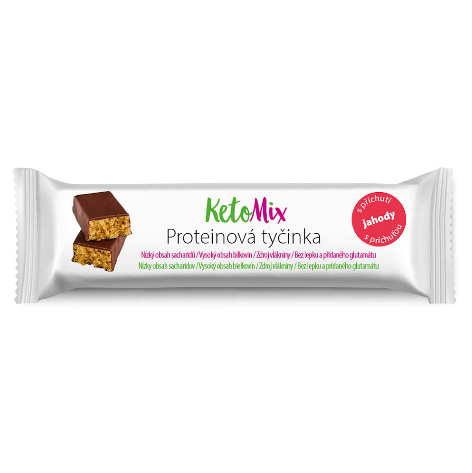 KETOMIX Proteinové tyčinky s příchutí jahody 16 ks