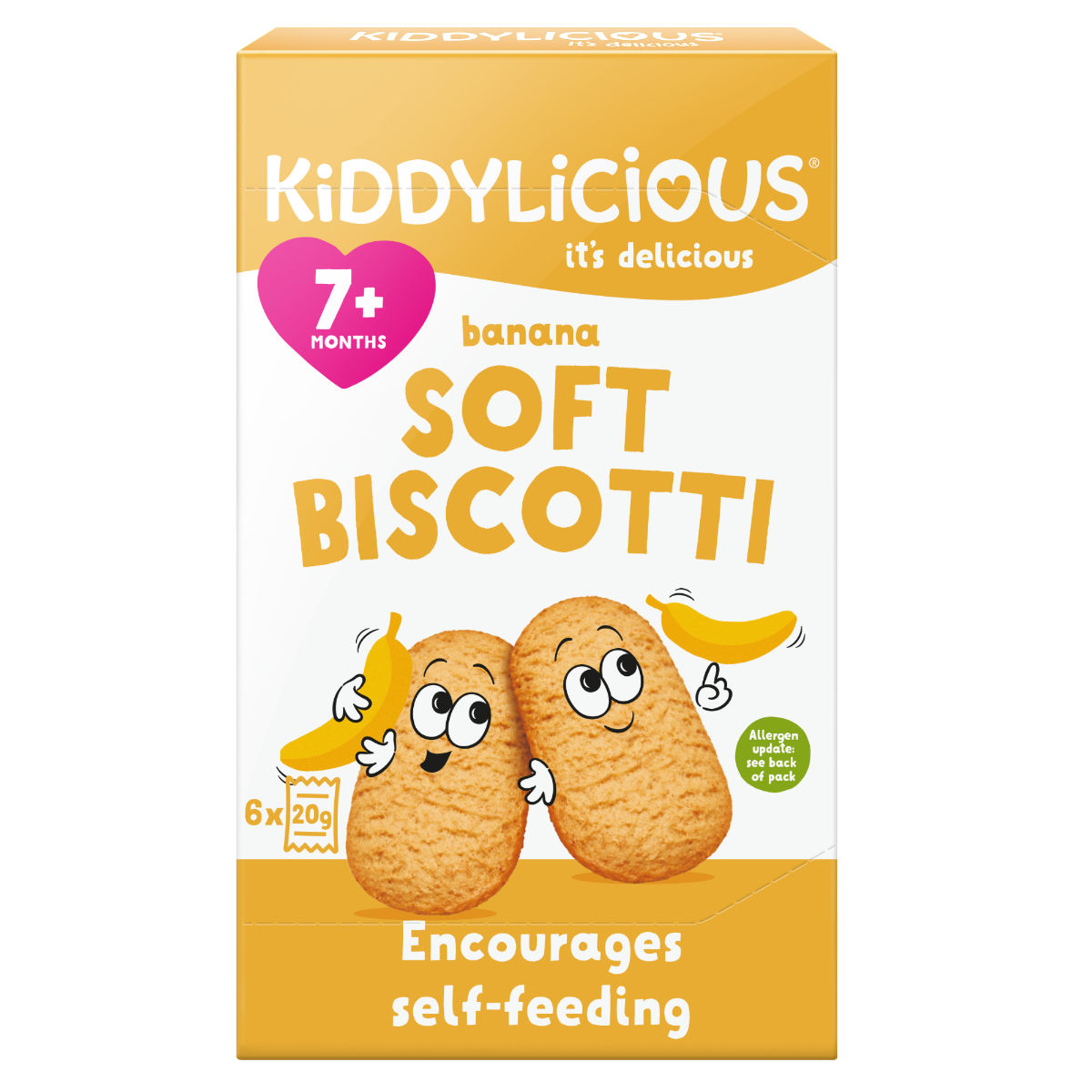 Kiddylicious Sušenky měkké banánové 6x20 g