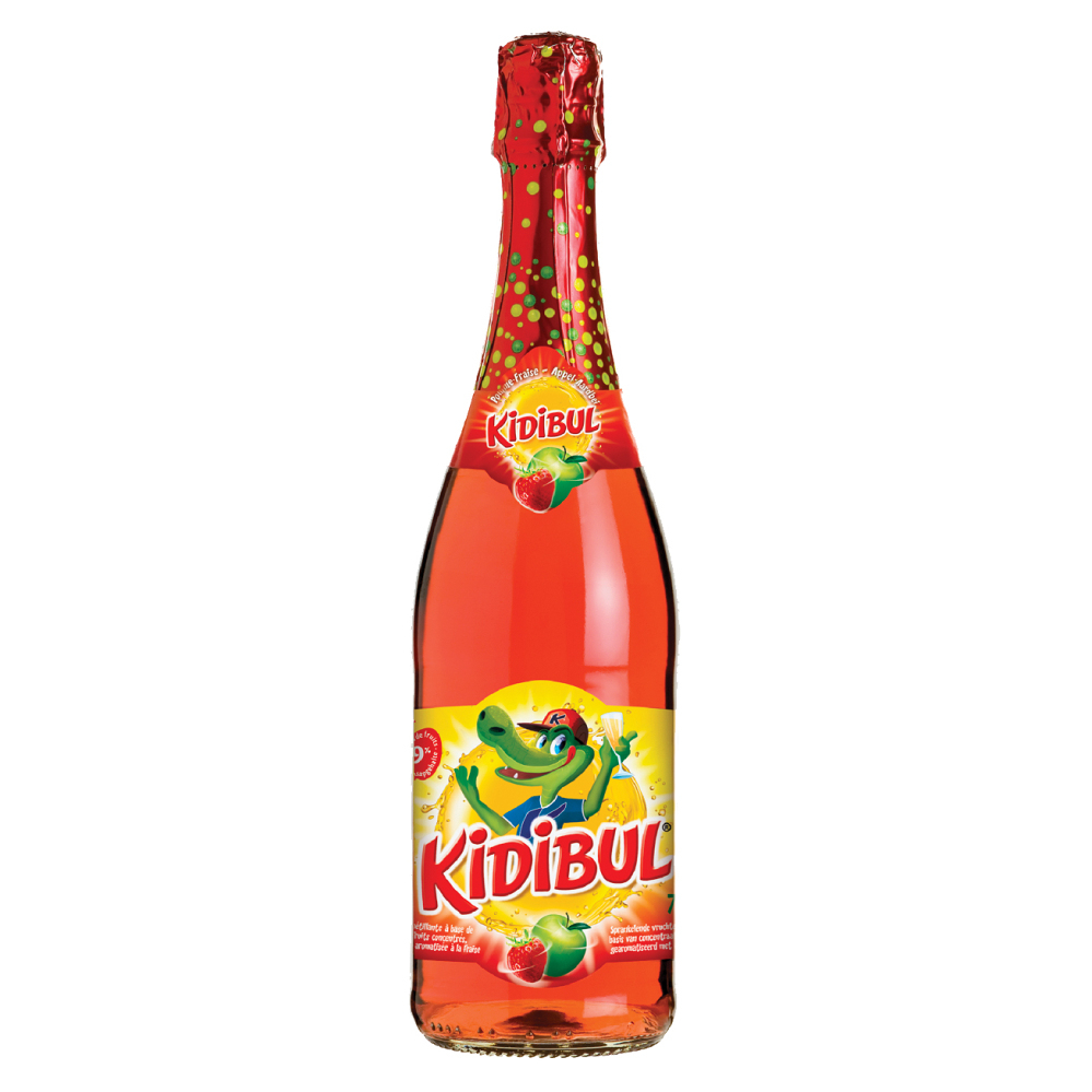 KIDIBUL Dětský šumivý nápoj jablko a jahoda 750 ml