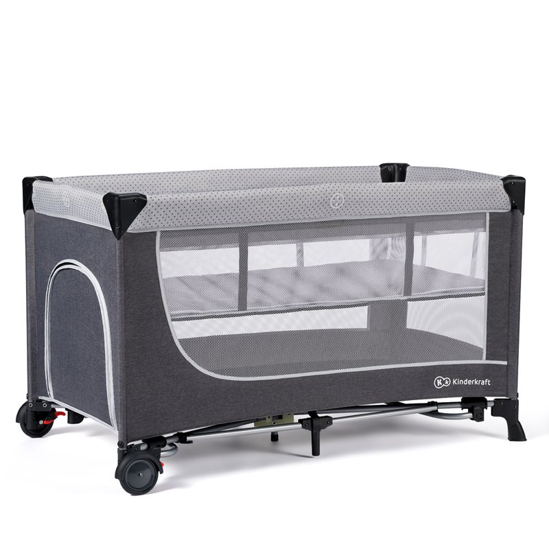 Kinderkraft select Postýlka cestovní Leody Grey, Premium