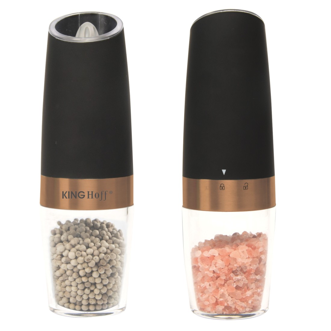 Kinghoff Sada elektrických mlýnků na pepř a sůl
