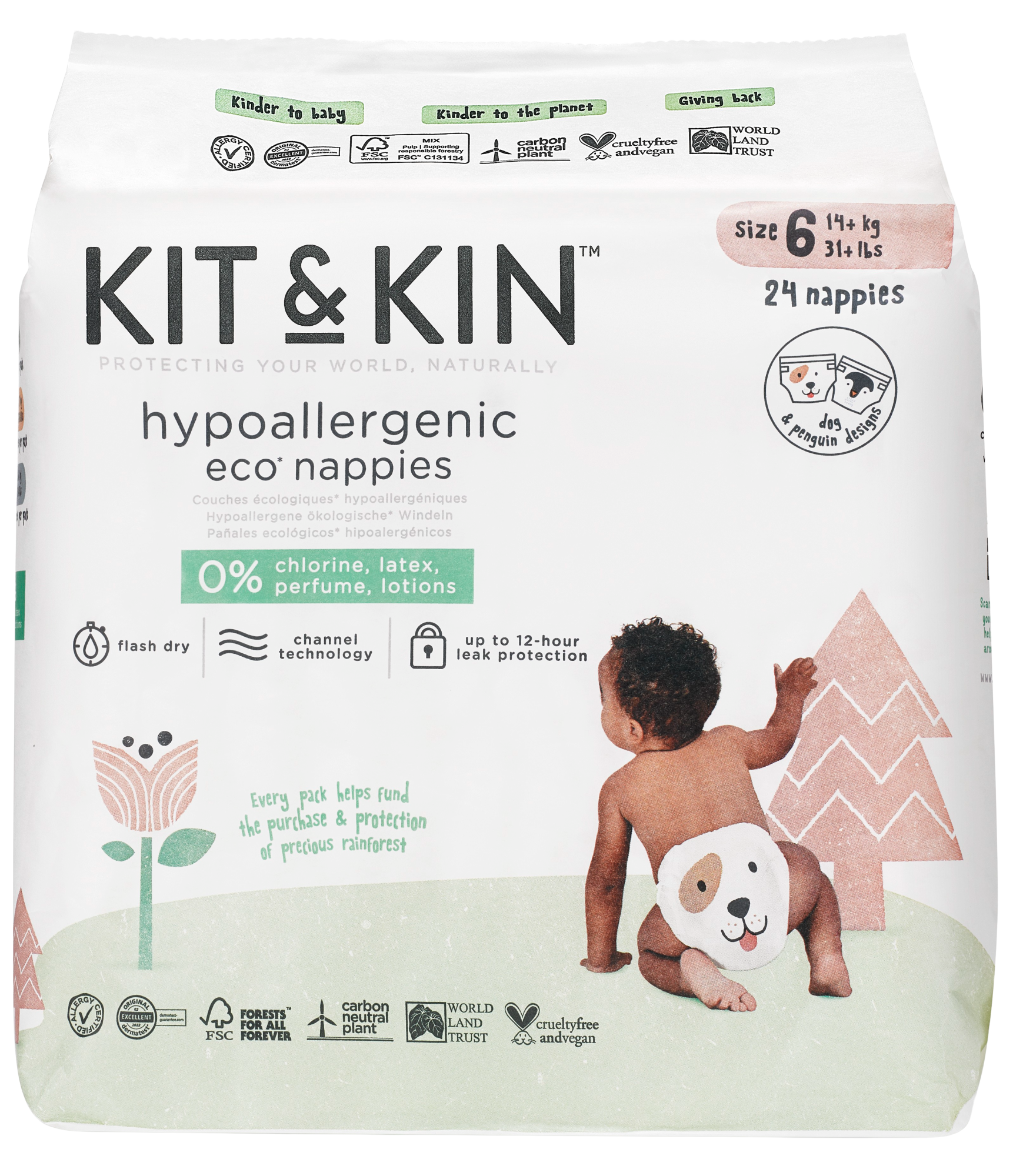 KIT & KIN EKO plenky velikost 6, 24 ks