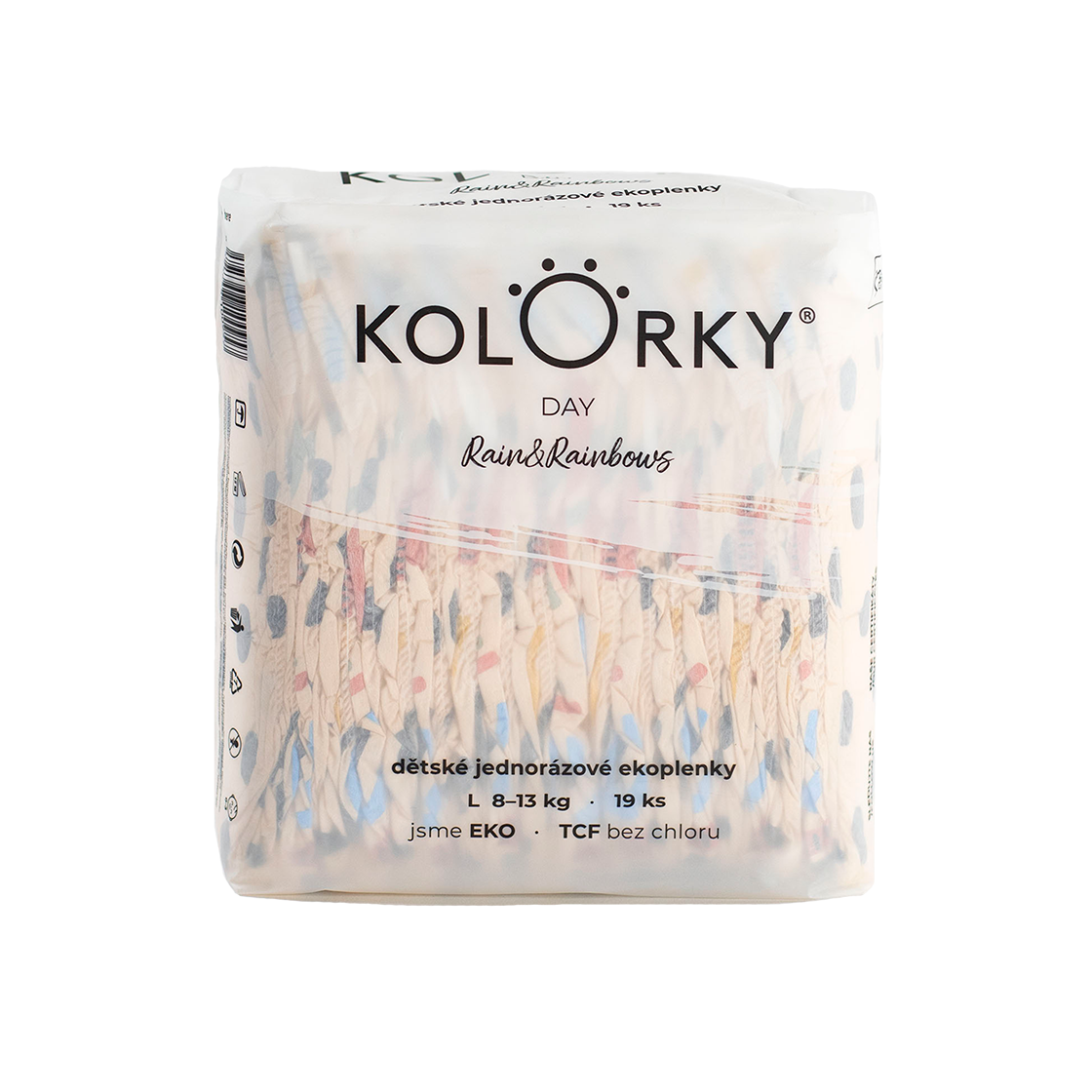 KOLORKY DAY Déšť a duhy vel. L (8-13 kg) 19 ks