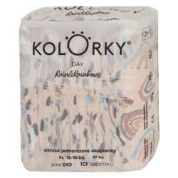 KOLORKY DAY Jednorázové EKO plenky déšť & duhy XL(12-16 kg) 17 kusů