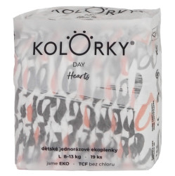 KOLORKY DAY Jednorázové EKO plenky srdce L (8-13 kg) 19 kusů