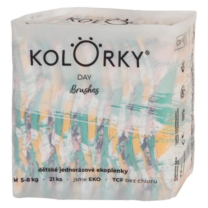 KOLORKY DAY Jednorázové EKO plenky štětce M (5-8 kg) 21 kusů