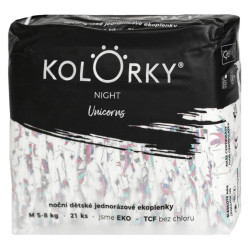 KOLORKY NIGHT Noční jednorázové EKO plenky M (5-8 kg) 21 kusů