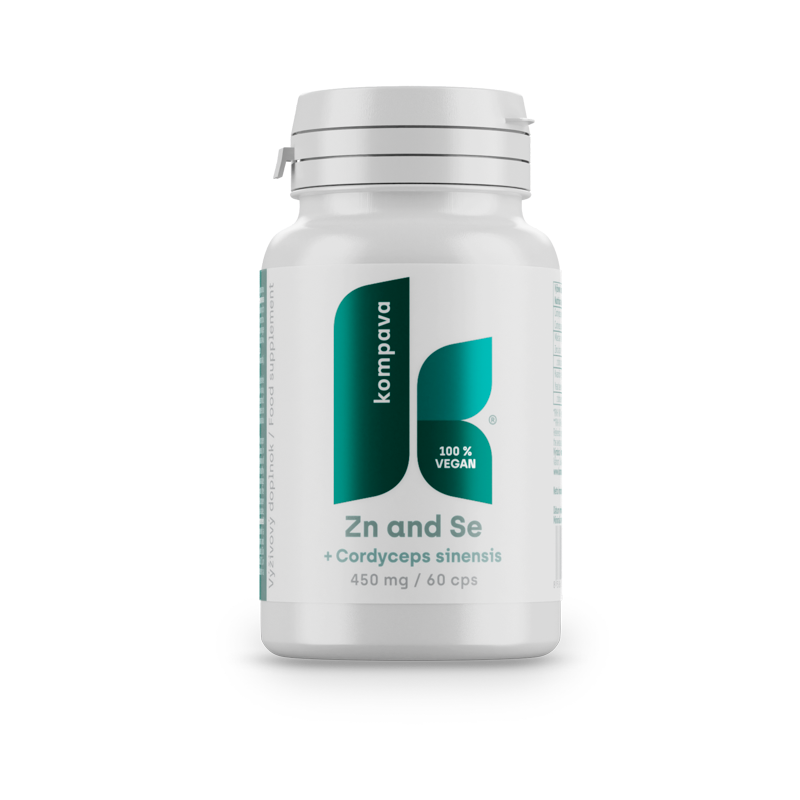 KOMPAVA Zinek a selen CORDYCEPS SINENSIS 450 mg / 60kapslí