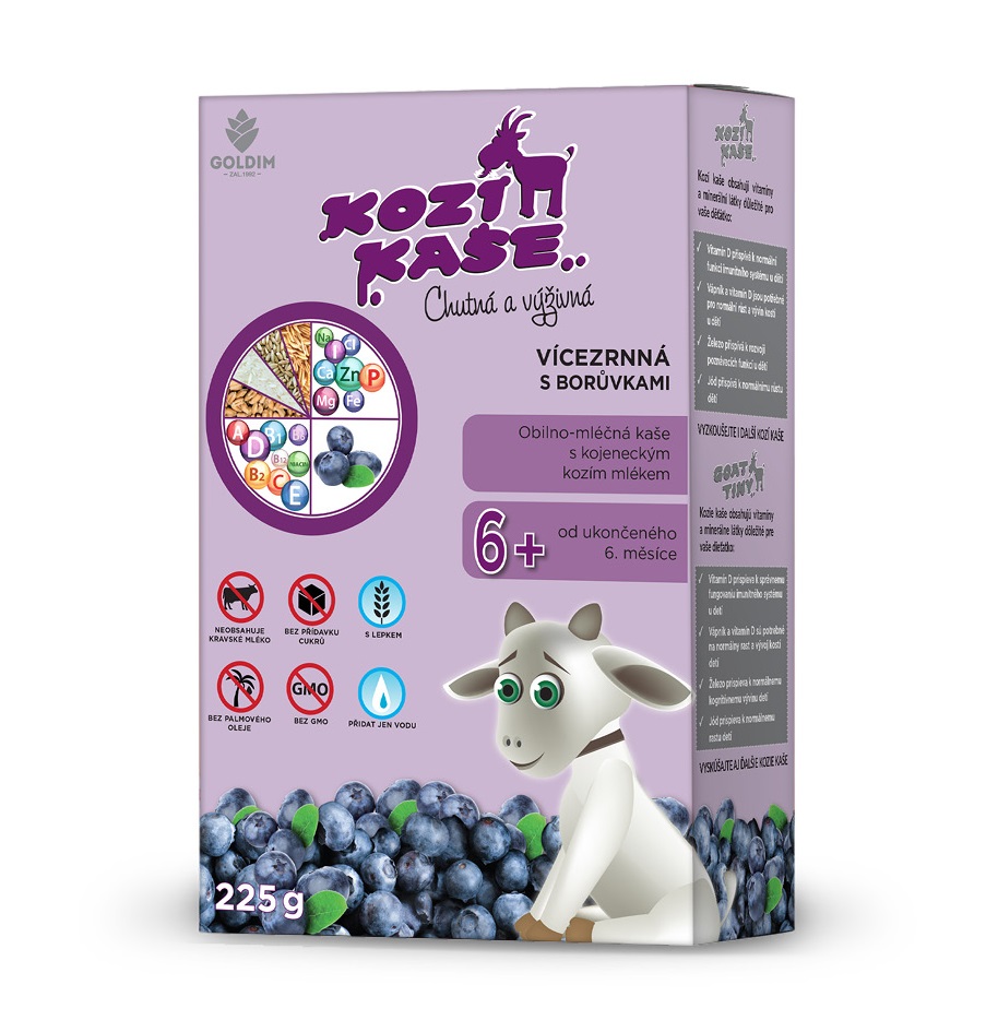 Kozí kaše Vícezrnná s borůvkami 6m+ 225 g