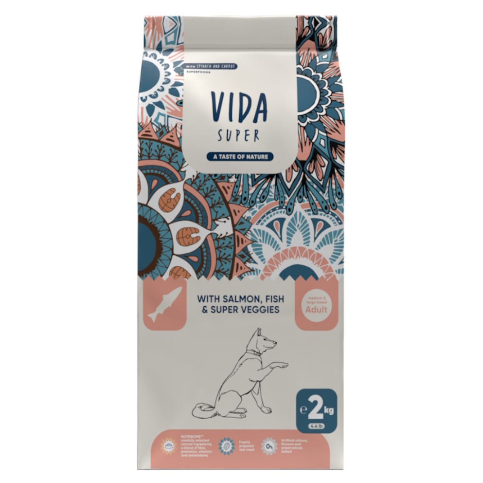 KRAFTIA Vida Super Adult M/L Salmon&Fish granule pro psy, Hmotnost balení: 12 kg